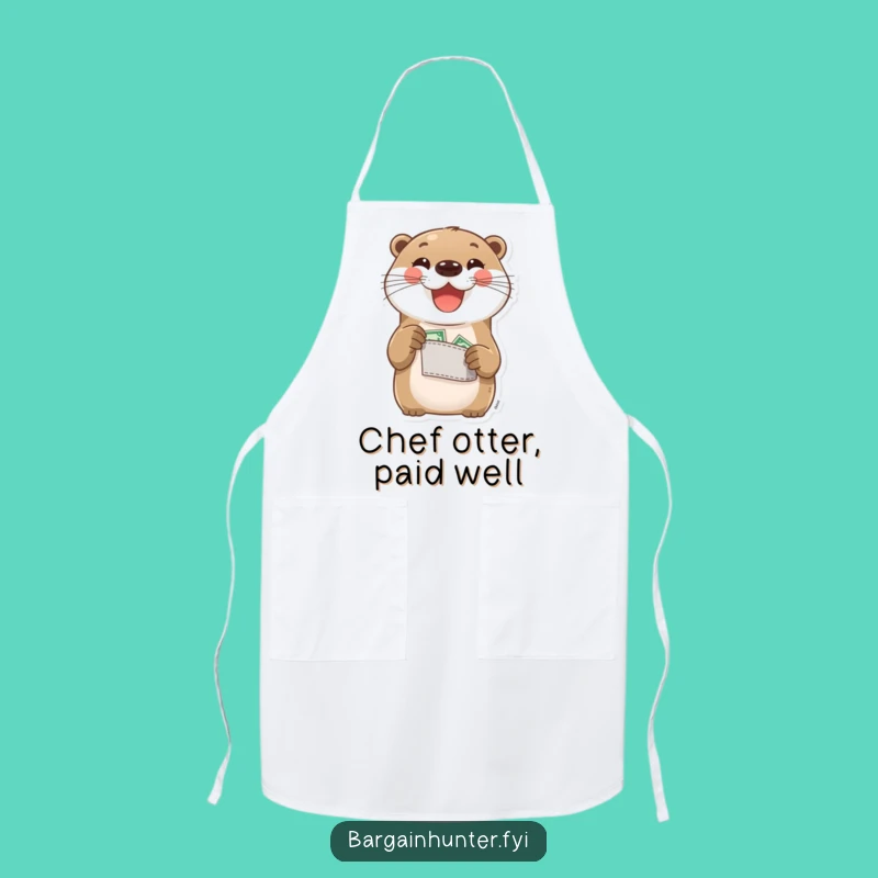 Funny Otter Apron: Pocket Change Saver's Kitchen Essential Gift