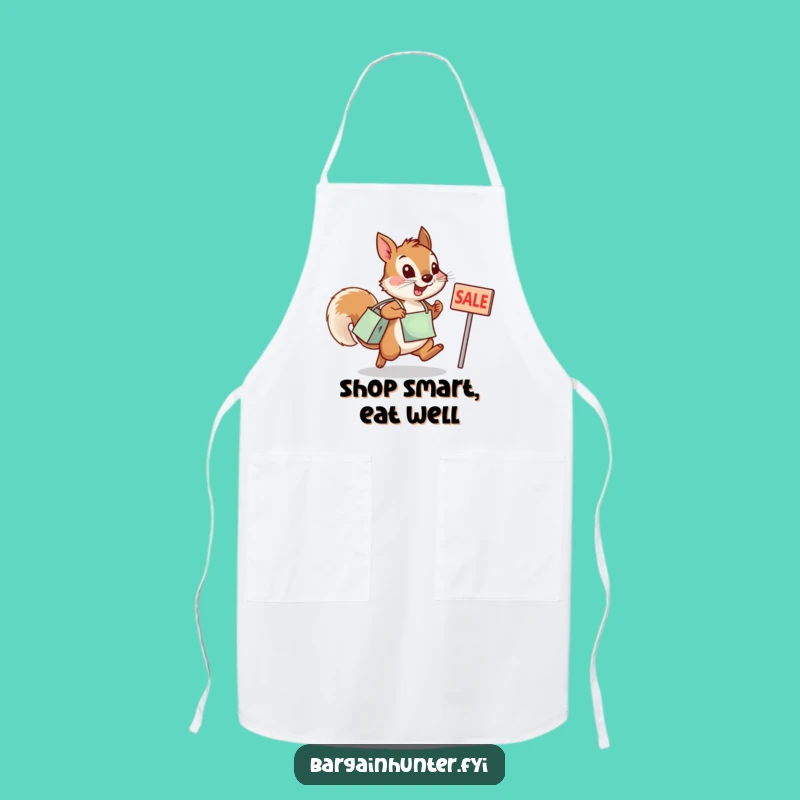 Funny Squirrel Sale Apron - Humorous Kitchen Gift for Bargain Hunters