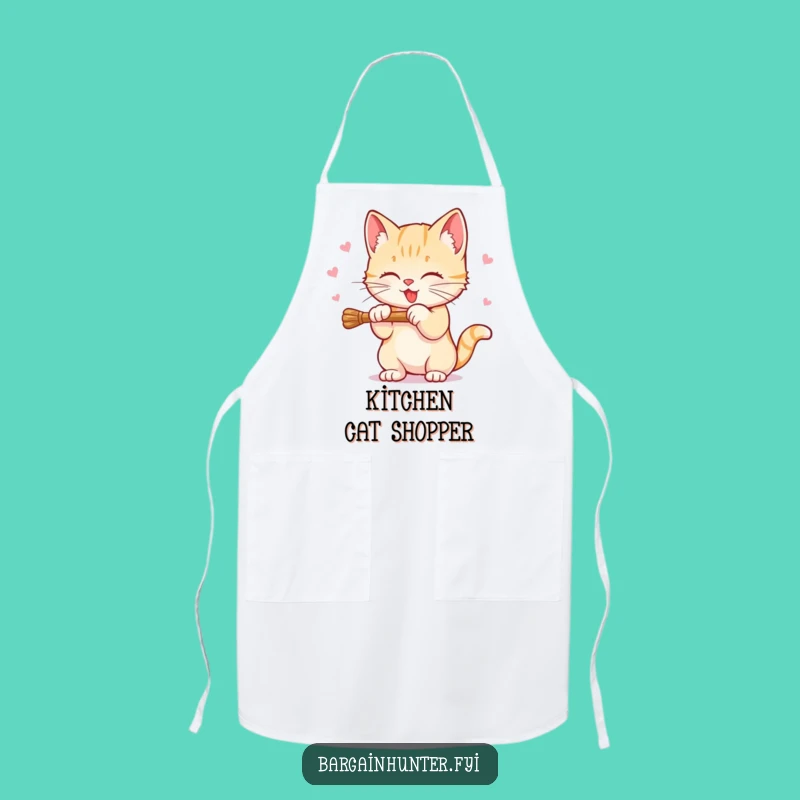 Funny Sweet Kitten Apron: Discount Hunter Style, Humorous Kitchen Gift