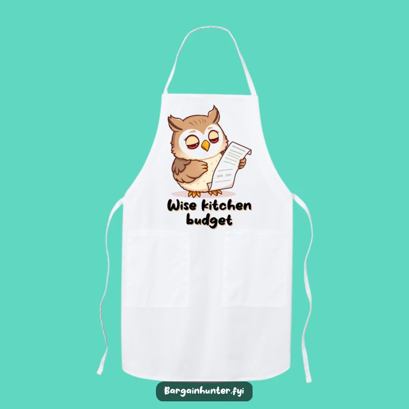Funny Wise Owl Receipt Apron: Cook with Wisdom and Humorous Style
