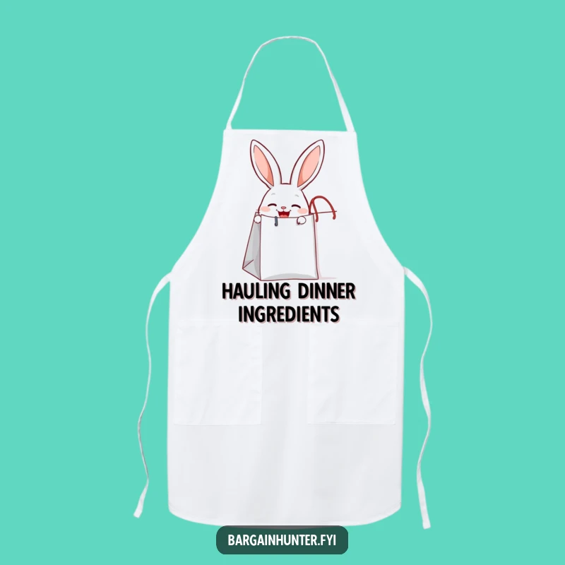 Funny Joyful Rabbit Apron - Shopping Bag Chef's Helper