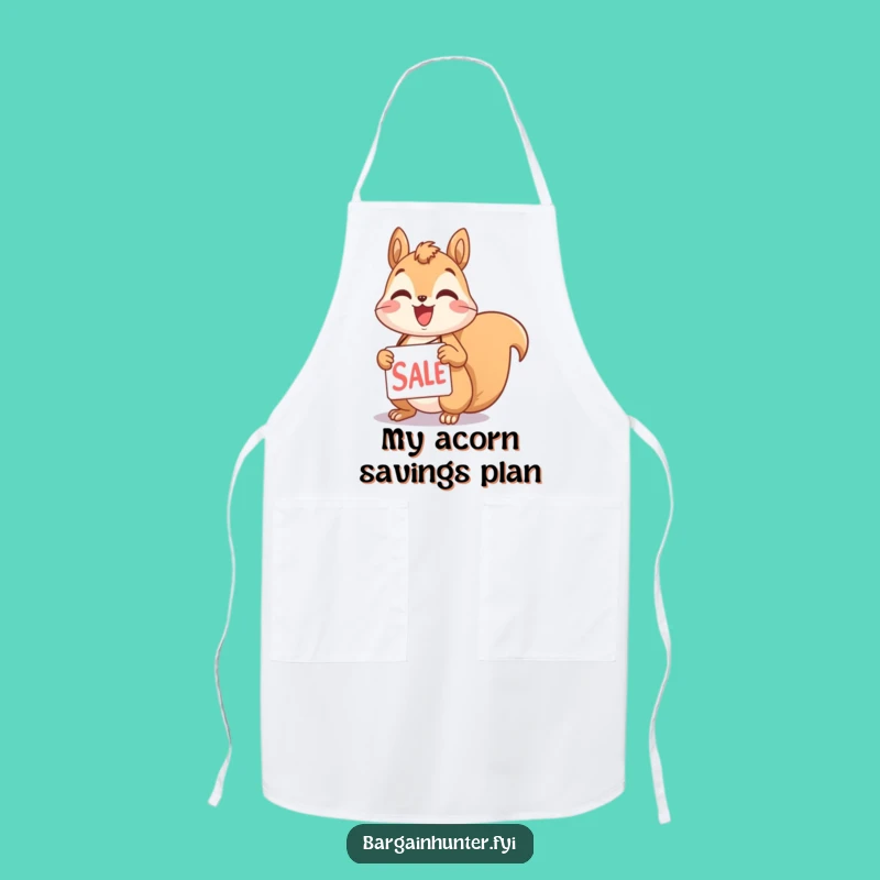 Funny Squirrel Sale Tag Apron: Cook Up Savings in Style