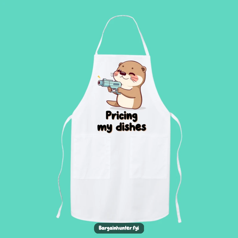 Funny Otter Price Gun Apron: Giggling Protection, Perfect Funny Gift for Shoppers