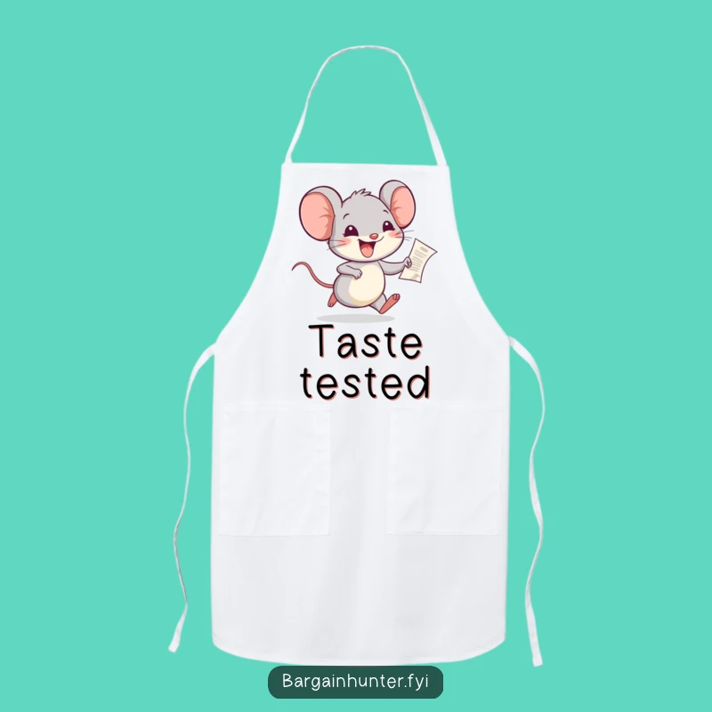 Funny Joyful Mouse Receipt Apron: Cook with Happiness and Humorous Flair!