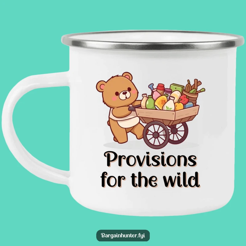 Funny Bear Camping Mug: Overflowing Cart - Outdoor Abundance Gift