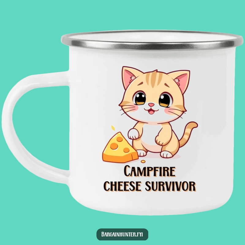 Funny Cat Cheese Snatcher Camping Mug: Durable & Hilarious Gift for Outdoor Lovers
