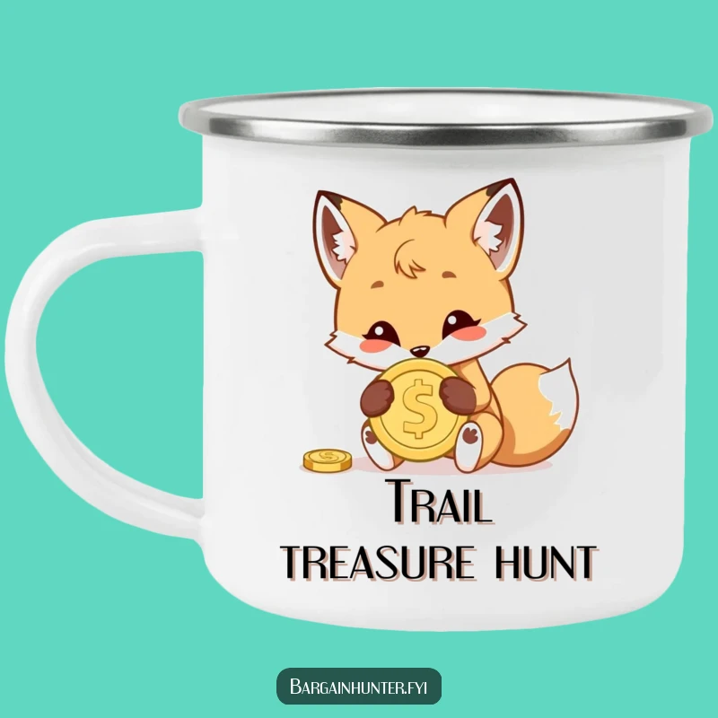 Funny Fox Cub Coin Camping Mug: Playful Treasures for Outdoor Adventures