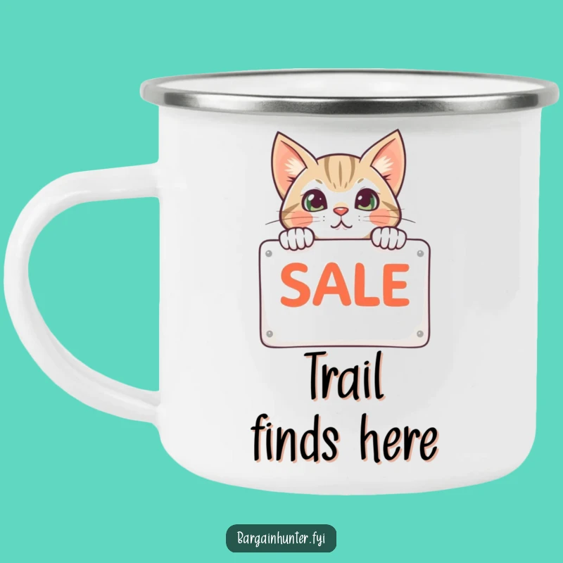 Funny Cat Sale Sign Camping Mug - Outdoor Adventure & Deals Gift