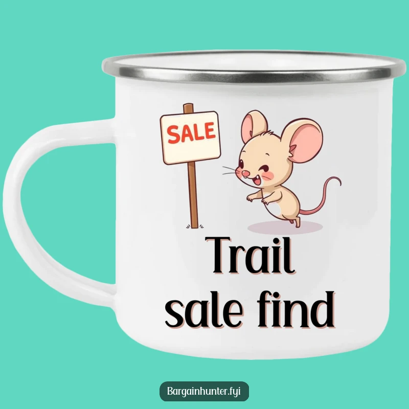 Funny Mouse Bargain Camping Mug - Hilarious Companion for Outdoor Shoppers