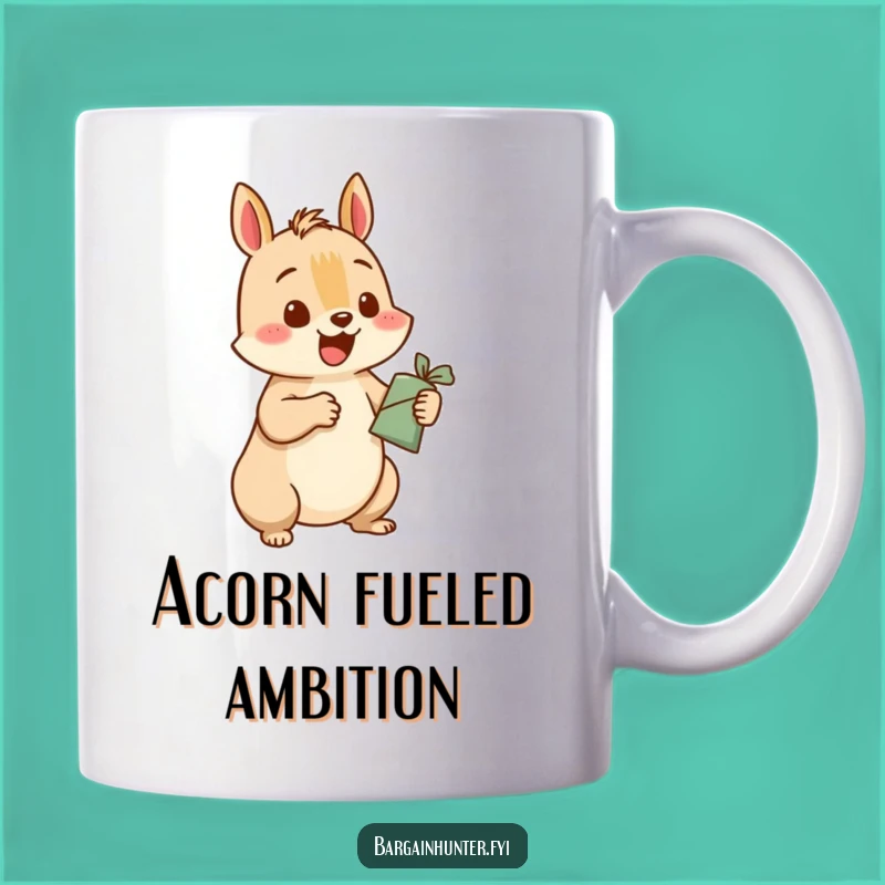 Funny Squirrel Deal Mug: Happy Rodent Exchanging Items for Laughs