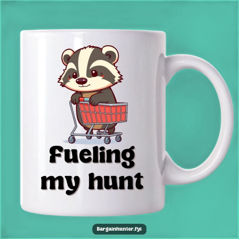 Funny Determined Badger Shopping Trolley Mug: A Hilarious Gift for the Focused Shopper!