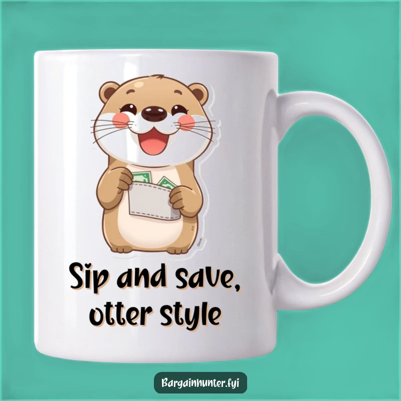 Funny Otter Pocket Change Mug: Delighted Saver's Perfect Gift