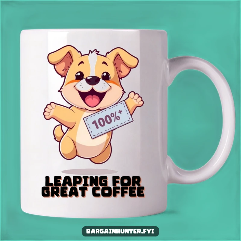 Funny Happy Dog Coupon Mug - Excitement and Humor for Dog Lovers