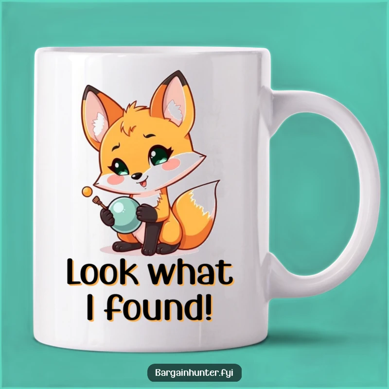 Funny Fox Treasure Mug: Proudly Showing Off Shiny Finds, Perfect Humorous Gift