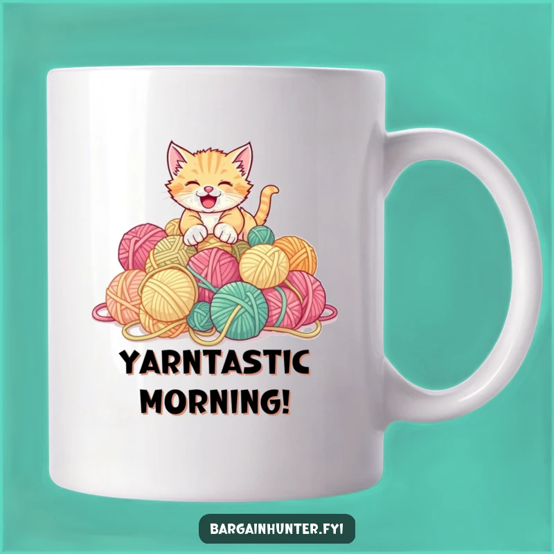 Funny Kitten Yarn Mug - Humorous Gift for Cat Lovers and Crafters