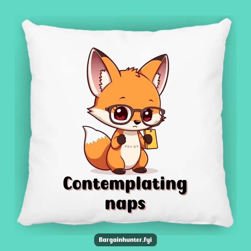 Comfy Funny Curious Fox Spectacles Pillow - Cozy & Intelligent Accent