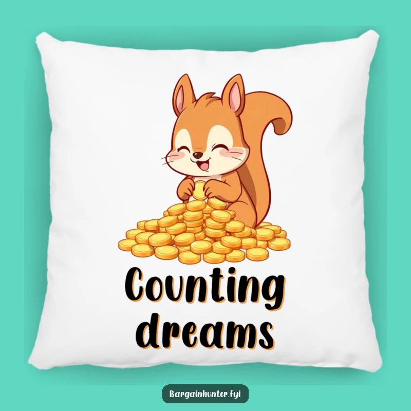 Funny Squirrel Treasure Pillow - Cozy Accent for Hilarious Hoarders