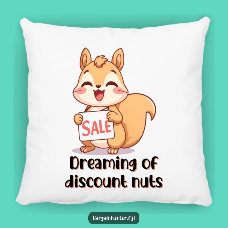Cozy Funny Squirrel Sale Tag Pillow: Rest Your Head on Great Deals