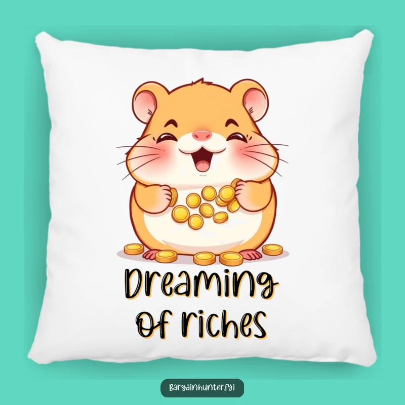 Hamster Gold Coin Pillow: Cozy Savings, The Ultimate Funny Gift for Comfort Lovers!