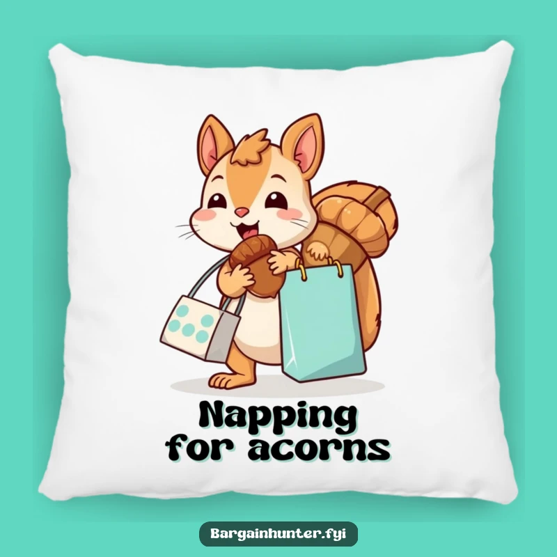 Funny Kawaii Squirrel Acorn Pillow - Cozy Comfort with Woodland Humor