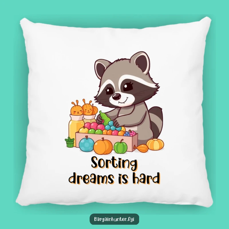 Funny Raccoon Collector Pillow: Snuggle Up with this Hilarious Sorting Cushion