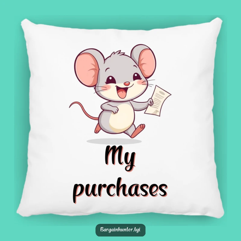 Funny Joyful Mouse Receipt Pillow: Cuddle Up with Comedic Happiness!