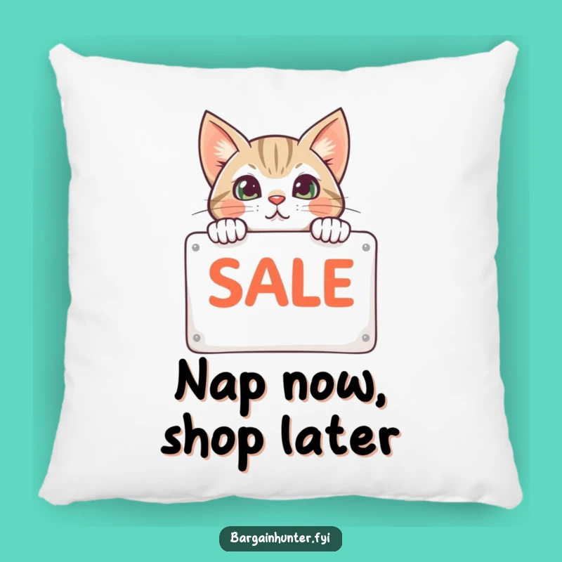 Funny Cat Sale Sign Pillow - Comfy & Cute Decor, The Purr-fect Gift