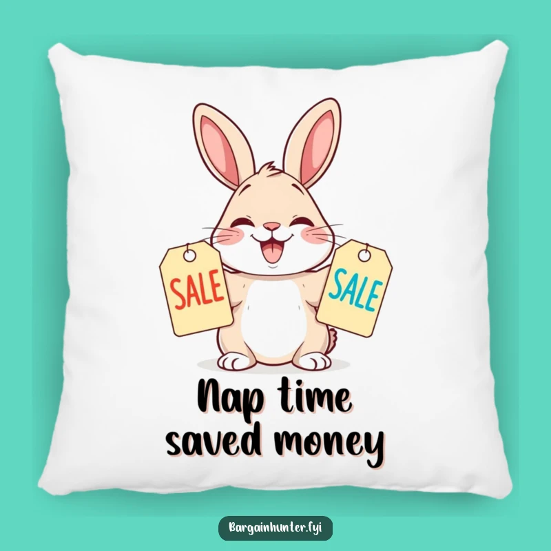Funny Rabbit Accent Pillow, Comfy Funny Gift for Sale Fans