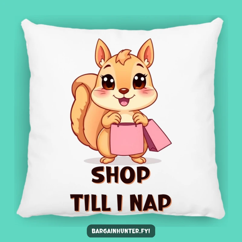 Funny Squirrel Pillow: Happy Shopper Comfort, Perfect Accent Gift