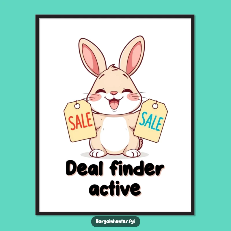 Funny Rabbit Digital Art, Instant Humorous Decor Funny Gift