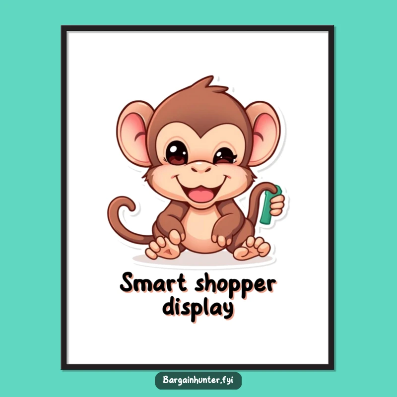 Funny Cheeky Monkey Digital Art: Instant Humor, A Bargain Hunter's Funny Gift!