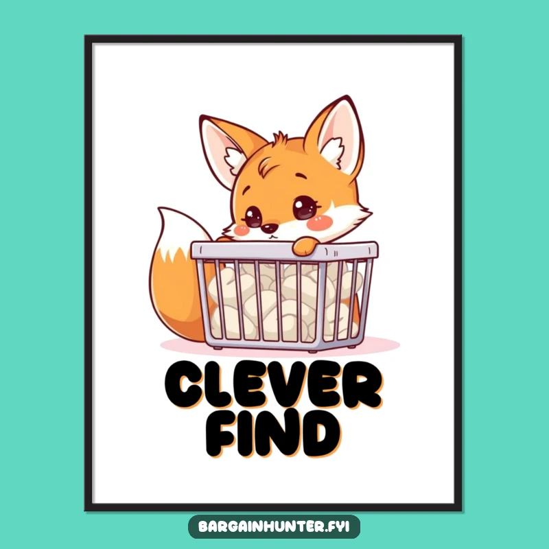 Funny Fox Bargain Bin Digital Art: Instant Curious Decor Download