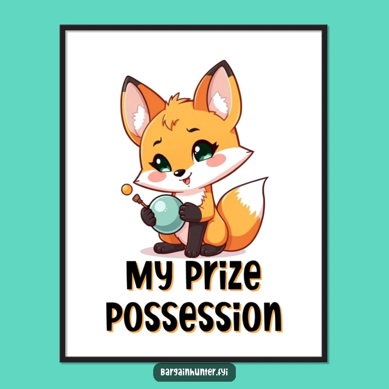 Funny Fox Treasure Digital Art: Hilarious Proud Fox Printable Art
