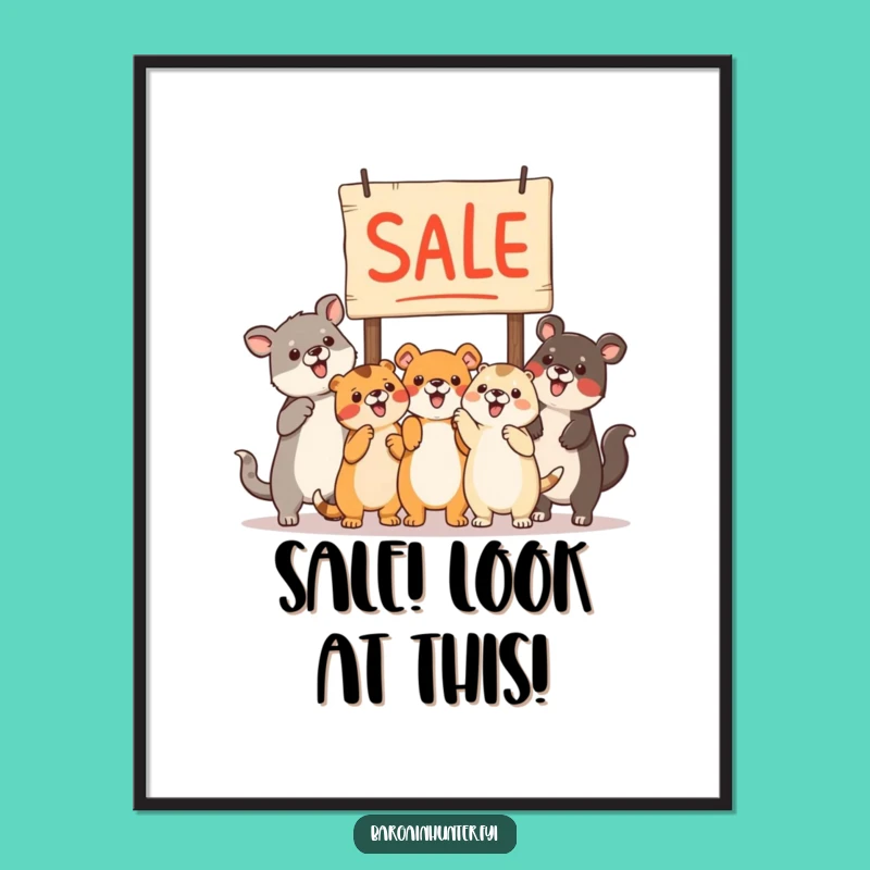 Funny Animals Sale Sign Digital Print - Instant Joyful Decor Funny Gift!
