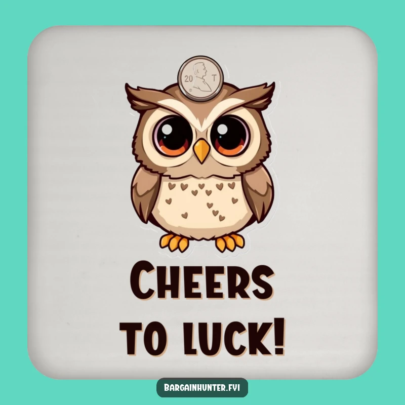 Funny Owl Penny Surprise Coaster Set - Protect Surfaces With Owl Charm Gift