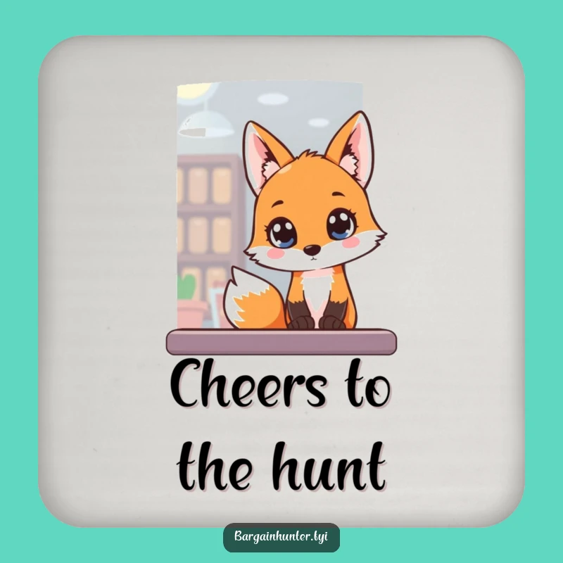 Funny Fox Coaster Set, Protect Surfaces Funny Gift