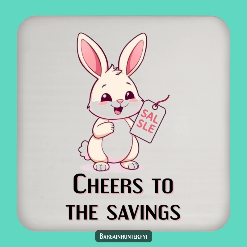 Funny Rabbit Drink Coaster: Protect Surfaces with Cheerful Bargain Flair