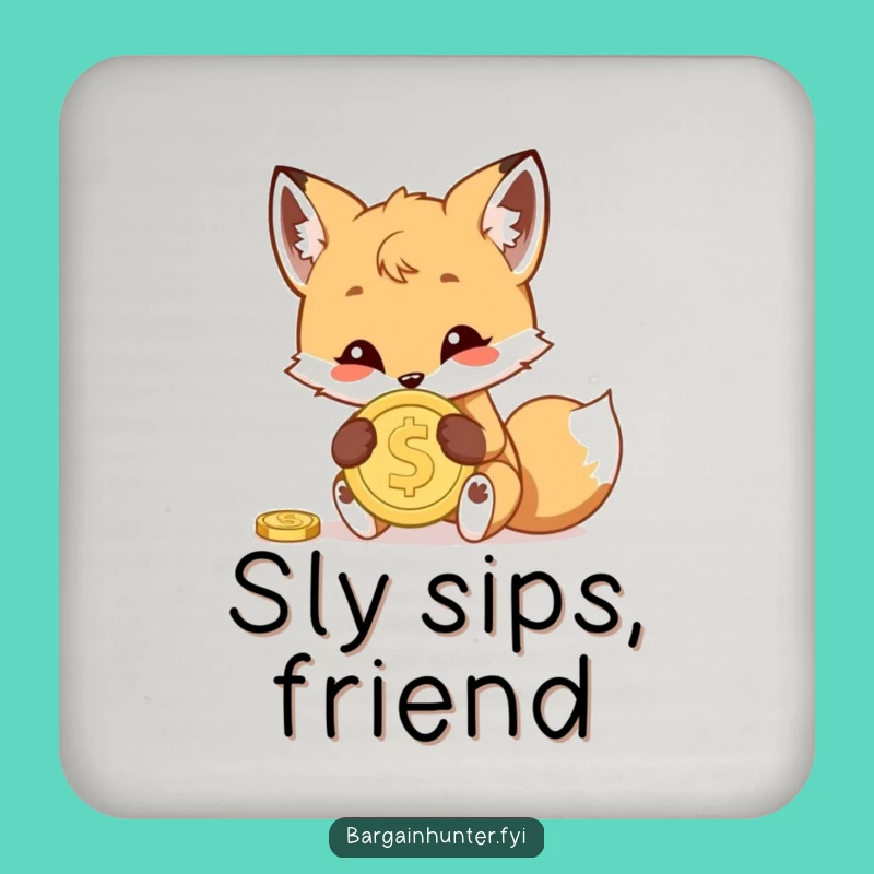 Funny Fox Cub Coaster: Playful Protection with Humorous Style