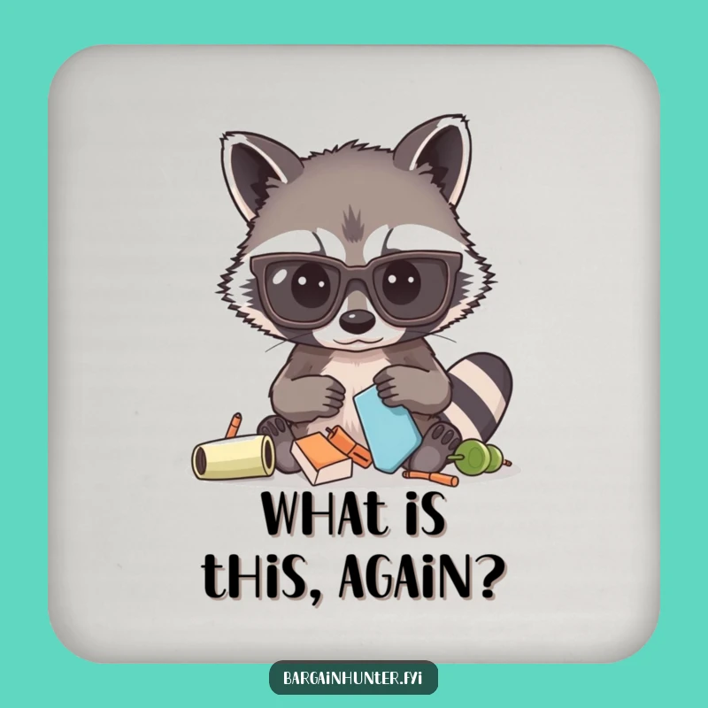 Funny Raccoon Coaster: Protect Surfaces Hilariously, a Small Gift