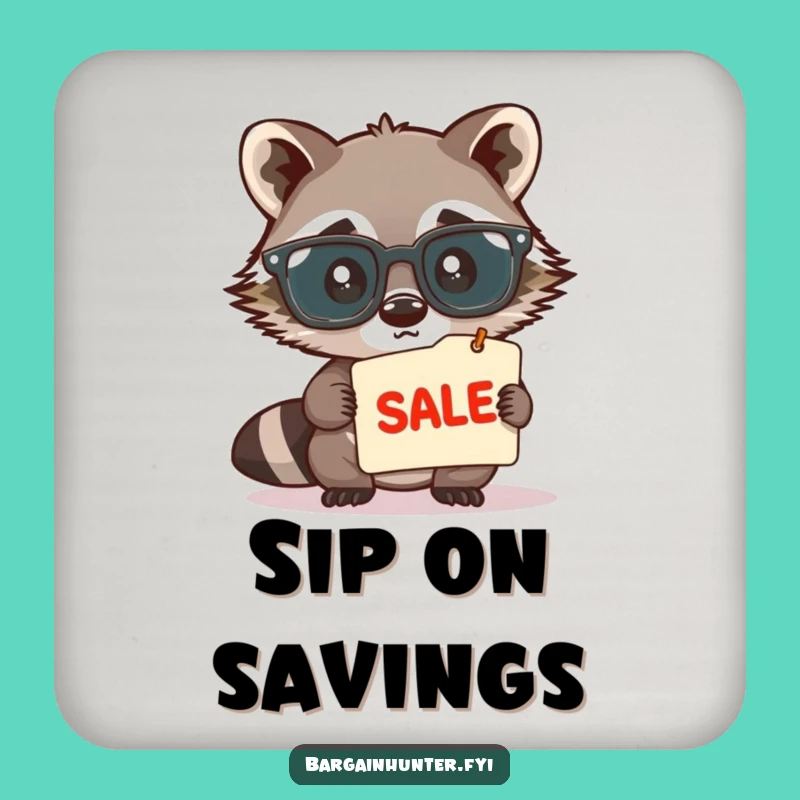 Funny Raccoon Spectacles Coaster - Protect Surfaces with Humor