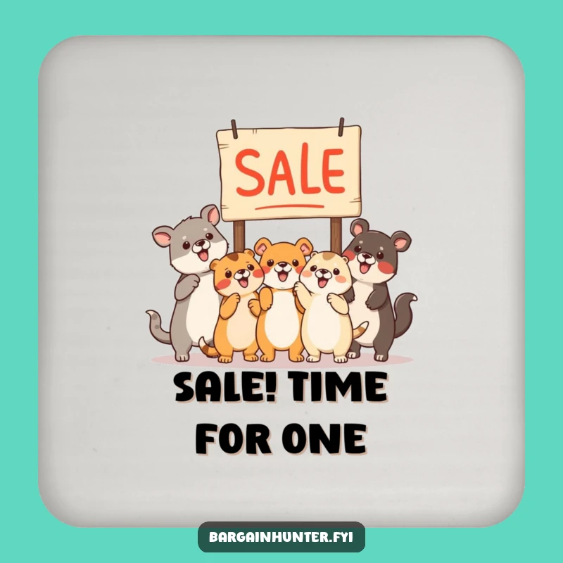 Funny Animals Sale Sign Coaster - Protect Surfaces Funny Gift!