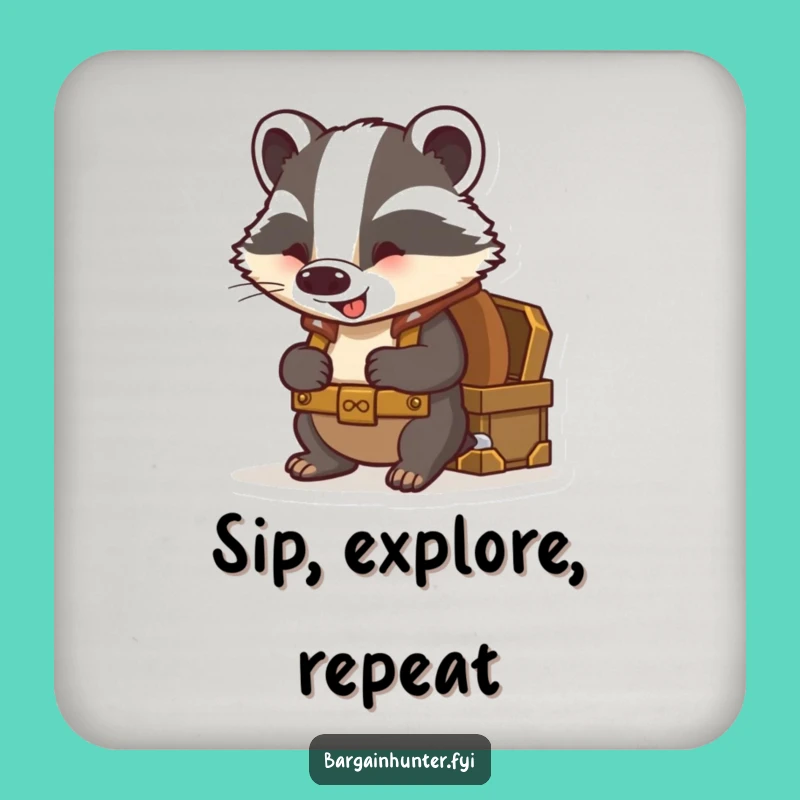 Funny Badger Treasure Coaster - Humorous Home Decor for Adventurers