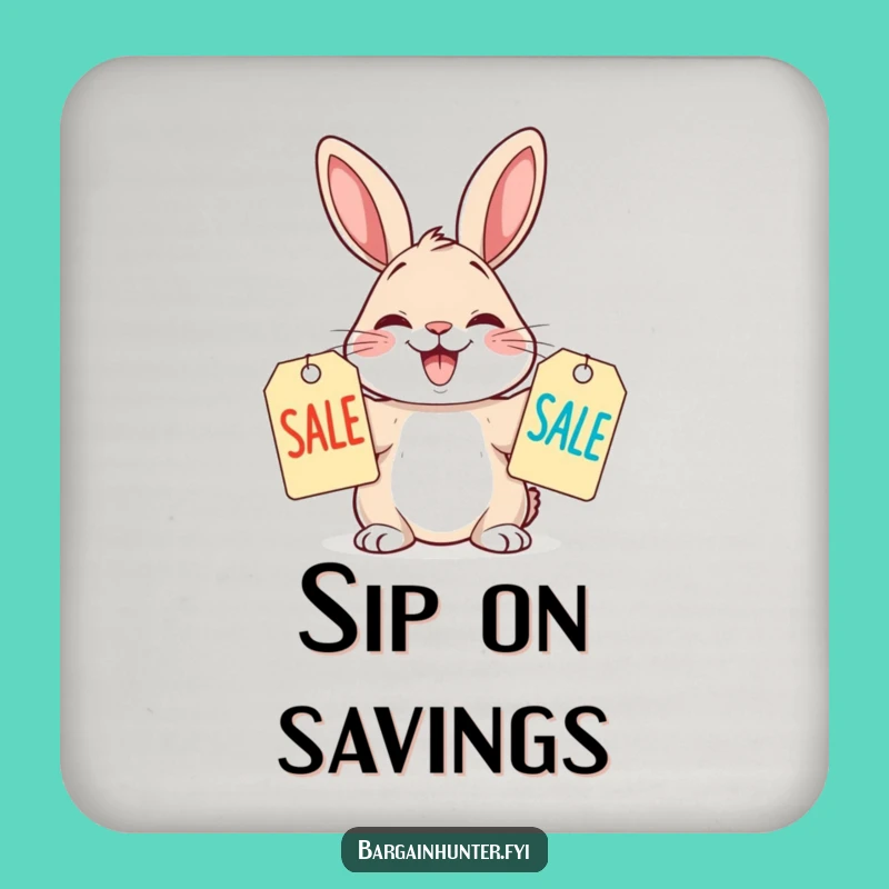 Funny Rabbit Coaster Set, Protect Surfaces Funny Gift