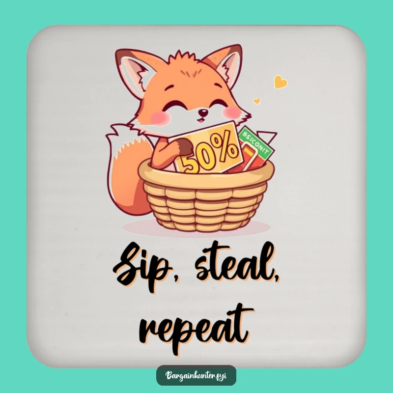 Funny Fox Drink Coaster: Protect Surfaces with Playful Bargain Flair