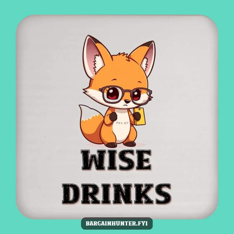 Funny Curious Fox Spectacles Coaster - Protect Surfaces with Smart Style