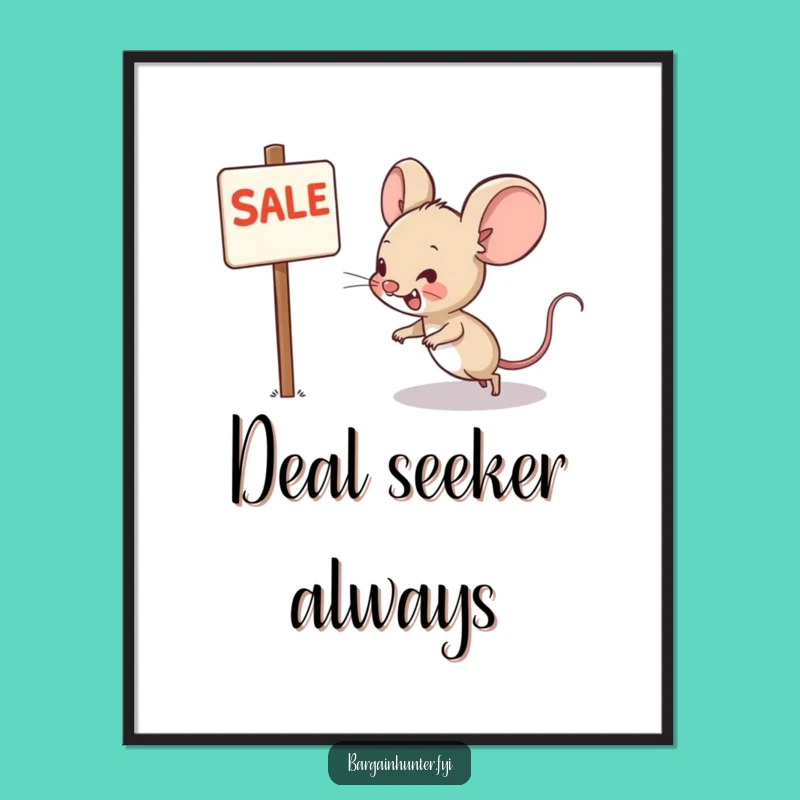 Funny Mouse Sale Sign Poster - Hilarious Wall Art for the Savvy Shopper