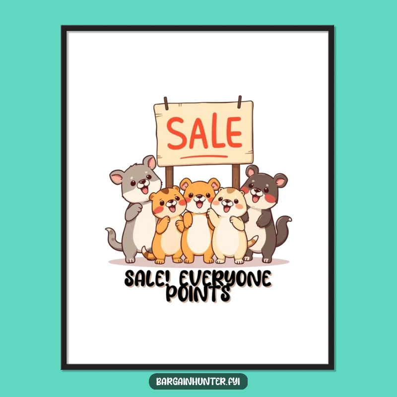 Funny Animals Sale Sign Poster - Joyful Wall Art Funny Gift!