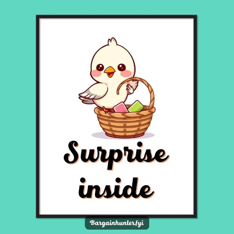 Funny Bird Mischief Poster: Cheeky Flyer Dropping Item - Wall Art