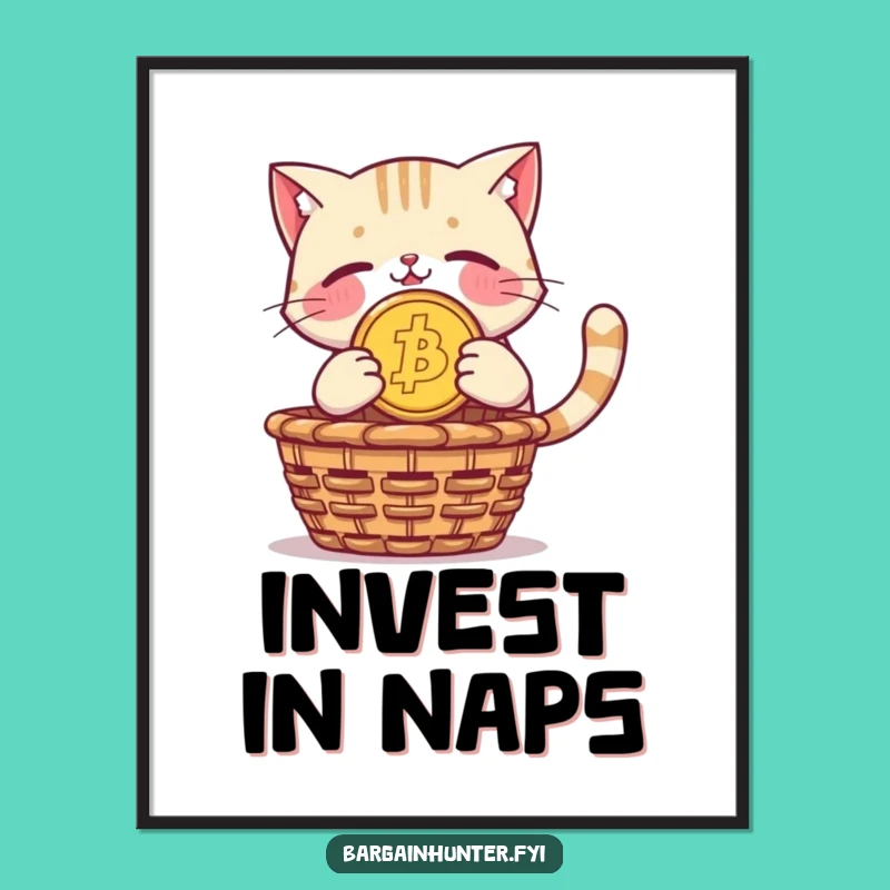 Funny Cat Poster: Coin Diver Pride - Feline Art Gift