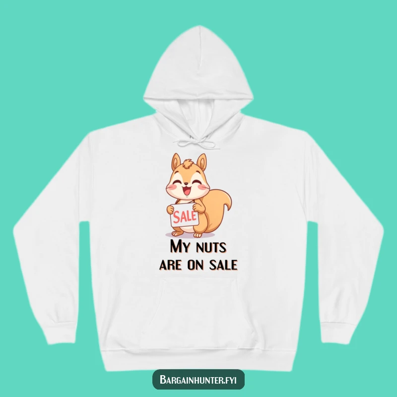 Cozy Funny Squirrel Sale Tag Hoodie: Stay Warm While You Shop Smart
